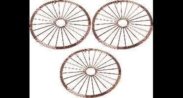 Cosy & Trendy ronde pannen onderzetters van metaal - Set van 2x stuks - koper/rose - Dia 20 cm - Onderzetters voor ovenschalen en kookpannen