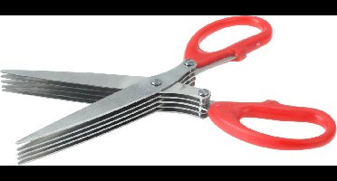 Kruidenschaar met rood handvat 15 cm - Keukengerei - Kruiden knippen - Kruidenscharen