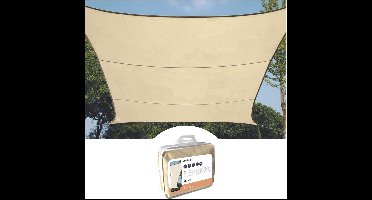 Perel Schaduwdoek, waterafstotend, 2 x 3 m, 160 g/m², polyester, rechthoek, crème