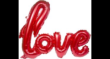 PartyDeco - Folieballon Love Letters Rood 70 cm - Valentijnsdag versiering - Valentijnsdag cadeau - valentijnsdag