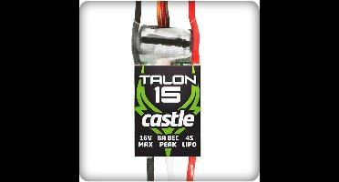 Castle Creations - Talon 15 - Hoog-vermogen Air-Heli Brushless regelaar - Telemetrie mogelijkheid - 2-6S - 15A - Hoogvermogen SBec
