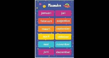 Poster 20x30 cm - Maanden - Educatief - Leren voor kinderen - Ruimte - Posters - Kamer decoratie accessoires - Wanddecoratie kinderkamer - Muurdecoratie babykamer