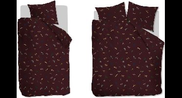 At Home by BeddingHouse Living World dekbedovertrek - Lits-Jumeaux - 240x200/220 - Aubergine