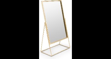 vtwonen - Basic - Spiegel - Staand - Goud - Standaard - Woondecoratie - Metaal - 26,5x14x43cm