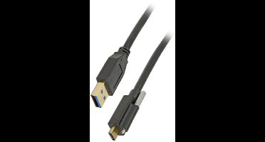 USB-A naar USB-C kabel - USB-C connector met 1 schroef - USB3.1 Gen 2 - tot 3A / zwart - 1 meter