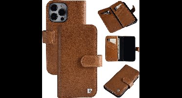 Pierre Cardin hoesje voor iPhone 13 Pro - Book Case hoesje - Pasjeshouder voor 6 pasjes - Magneetsluiting - Bruin