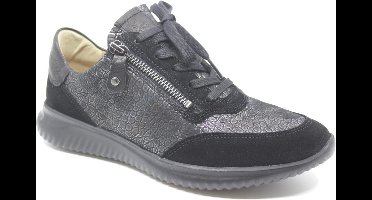 Hartjes, 162.1141/34 01.15, Zwarte dames sneaker wijdte G