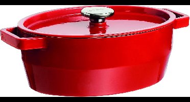 Pyrex Slowcook Braadpan Ovaal - Gietijzer - 5,8 liter - Rood