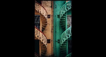 Walljar - Wenteltrappen - Muurdecoratie - Poster