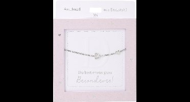 Depesche armband zilver met D-hanger en hartje - vriendschapssieraad.