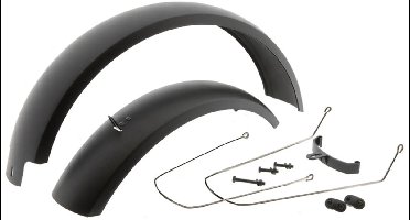 Mirage 20 Fatbike spatbordenset incl. bevestiging - zwart