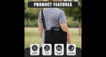 Verstelbare Schouderband - Nylon Zwart - Carabiner en Haak - Voor Laptops - Reis- en Sporttassen - 90-160 cm