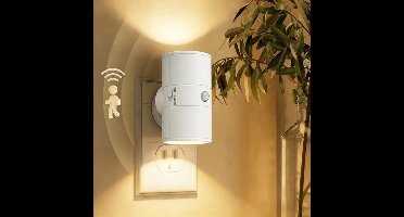 Automatisch bewegingsgeactiveerd dimbaar plug-in nachtlampje – Schemersensor | 0–100 lumen dimbaar | 3000K enkelkleurig warm licht | Compacte wandlamp, geschikt voor slaapkamers, gangen, kinderkamers (Wit, Vier stuks)