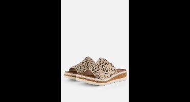 Rieker Leopard beige Slipper Synthetisch H-Leest - Maat 39