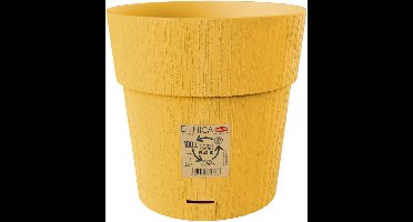 Bloempot 'Ethica' 25 cm – Gerecycled kunststof – Modern design - Mosterdgeel