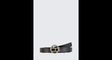 Tom Tailor - Leren riem met ronde gesp - Maat 100 - black uni