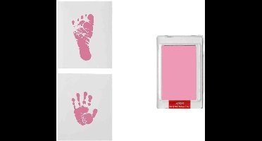 Happy Hands Inkless Baby Hand- & Voetafdruk Set - Roze – Zonder Inkt | No-Touch, No-Mess | Inclusief 3 Kaartjes (12×10 cm) – Veilige & Schone Baby Afdruk Kit – Perfect Kraamcadeau