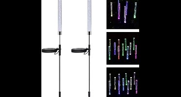 Oneay 2 stuks zonne tuinverlichting – Acryl bubbellampen met kleurverloop – Waterbestendig en draadloos – Voor tuin, terras en paden