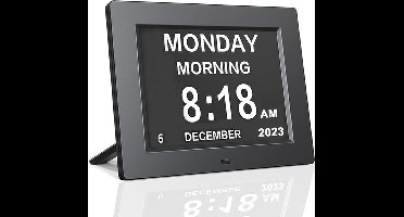 7-inch digitale klok met groot display - geschikt voor mensen met dementie, met dag- en datumweergave, digitale kalender met grote cijfers en instelbare alarmen.