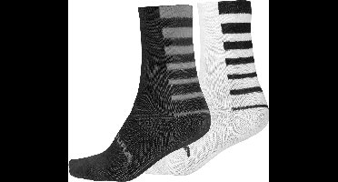 Endura Coolmax® Stripe Socks (twin Pack) Black - L/XL
