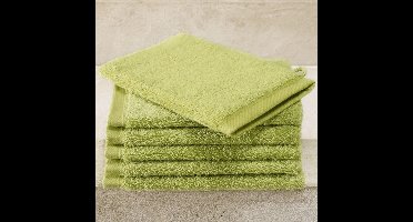 De Witte Lietaer Washandjes Contessa Pistache - 6 stuks - 16 x 21 cm - Groen - Katoen