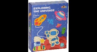 Lobbes klei speelgoed Kleiset Ruimtevaart - 5 kleuren klei voor kinderen.