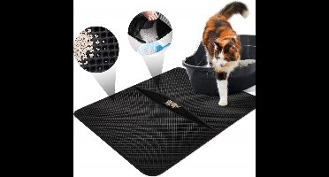 *** Dubbel laags Kattenbak Mat met Opvangzak - waterdicht, grit opvanger en dubbele laag met filter voor een schone en geurloze kattenbak - 45x60cm van Heble® ***
