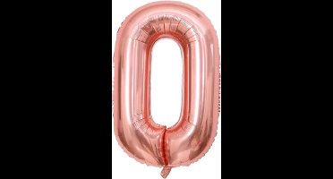 New Age Devi - Feestelijk - Cijferballon - Folieballon - 70cm - Roze - Cijfer 0