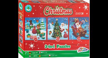 Grafix kerst puzzel 3-in-1 - winter speelgoed voor kinderen.