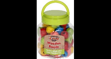 Houten Kralen In Pot 72 Stuks