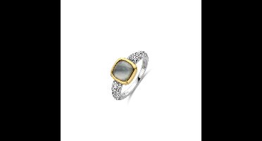 TI SENTO Dames Ring - 925 zilver - Grijs - Maat 16.50 mm / maat 52 - 12331BL