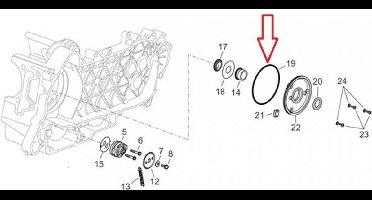 Originele motorpakking voor Piaggio 125 Vespa LXV scooter 2006 tot 2013 825620 nieuw