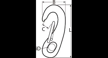 Snapsluiting 50 mm RVS-316
