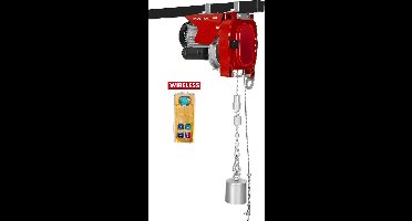 Kabeltakel 300 kg 60m 230V type doorvoer draadloze bediening MW Tools SHI300-R