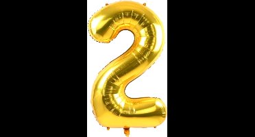 New Age Devi - Feestelijk - Cijferballon - 70cm - Goud - Cijfer 2 - Voor elke gelegenheid