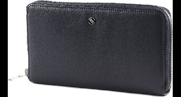 MANDARINA DUCK Leren Portemonnee Downtown Zip Around Wallet Navy Donkerblauw