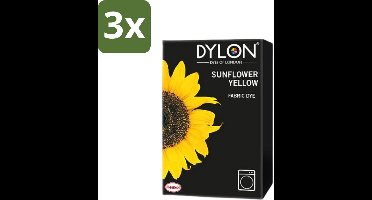 Dylon - Textielverf - Sunflower Yellow - Kleurvaste Textielverf - 350g - Bulkverpakking - 3 stuks
