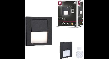 LED-wandinbouwlamp Tsaro hoekig 80x80mm 1W 80lm 230V 2700K Zwart mat
