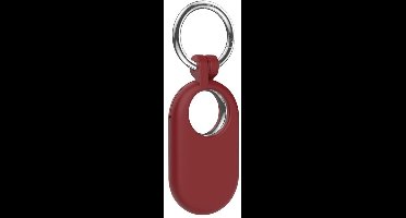 New Age Devi - Beschermhoes geschikt voor Samsung SmartTag 2 - Donkerrode siliconen sleutelhanger