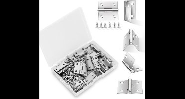 Oneay 14 sets kleine scharnieren met schroeven, scharnieren voor sieradendozen (zilver), minischarnieren (voor houten dozen), microvouwscharnieren, kleine metalen scharnieren