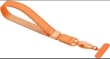 Kort Polskoord Universeel Instelbaar Polsband Mobiele Telefoon Oranje Sleutelband Medium Polyester
