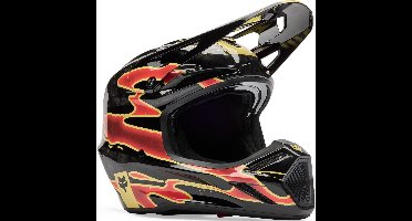 FOX V3 RS Inning Zwart Rood Goud Crosshelm - Maat XL - Helm