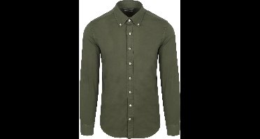 King Essentials The Tommy Overhemd Olijfgroen - Maat L - Heren