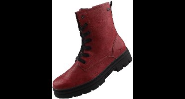 Mustang dames enkellaars TEX rood gevoerd