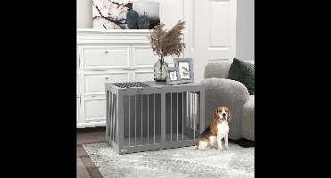 Hondenbench – Hondenhok – Hondenkooi – Transportbench – Hondenkooi Middelgroot – 2 Afsluitbare Deuren – Stalen Roosters Grijs 80x50x56,5 cm