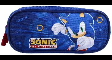 Vadobag Sonic etui blauw met 2 vakken - Sonic schoolspullen.