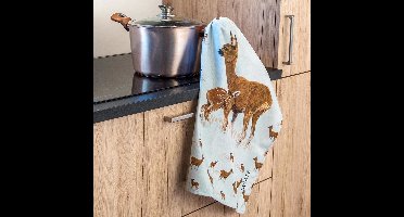 CJ Wildlife - 1st Theedoek Hert - By Myrte - Katoen - 47x70cm - Vogel print - Kleurvast - Cadeautip