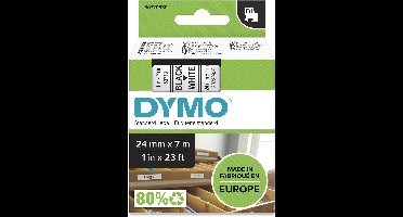 DYMO originele D1 labels | Zwarte Tekst op Wit Label | 24 mm x 7 m | zelfklevende etiketten voor de LabelManager labelprinters | gemaakt in Europa