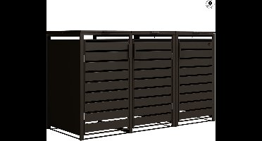 4gardenz® Premium Kliko Ombouw 3 bakken - Containerombouw - Zwart