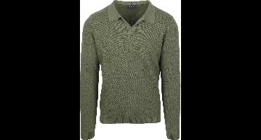 Suitable Trui Riva Structure Melange Groen - Maat XXL - Heren - Pullover